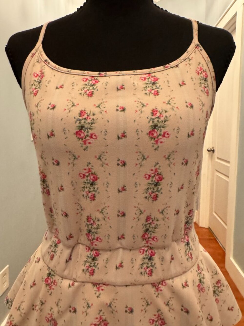 LoveShackFancy Zepelin Mini Dress Romper Floral Cream Pink M - Picture 3 of 13